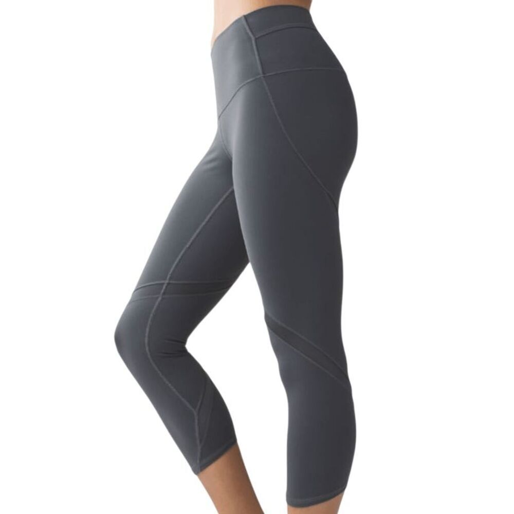 LULULEMON ATHLETICA Wunder Under Crop 21' Hi-Rise (Shine On) Size 4